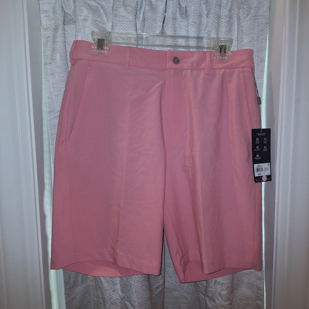 Walter Hagen Pink Flat Front Shorts W30 9" Inseam NWT